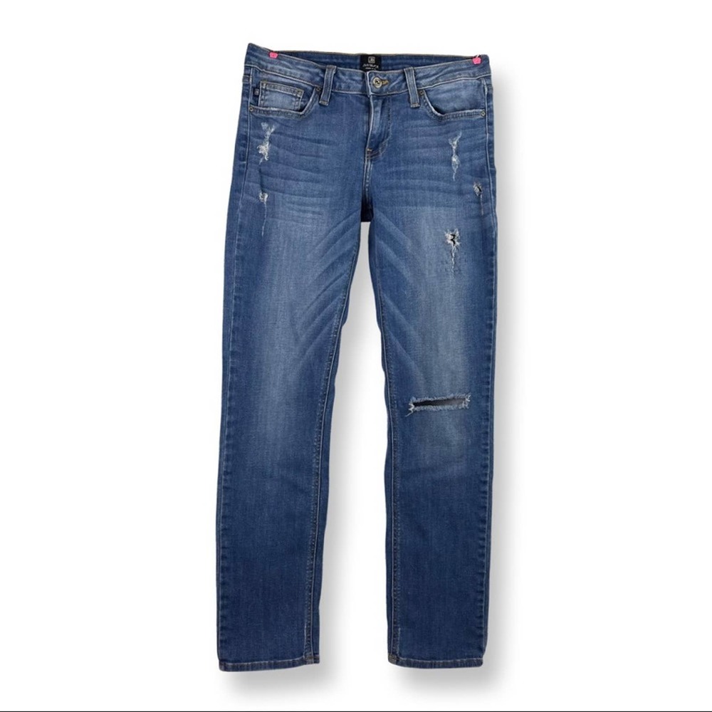 Just Black straight leg lightly distressed jeans. Size 30